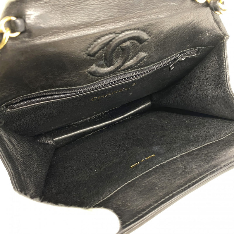 【6gc3158】シャネル ショルダーバッグ マトラッセ チェーンショルダー ラムスキン ブラック ゴールド金具【中古】レディース