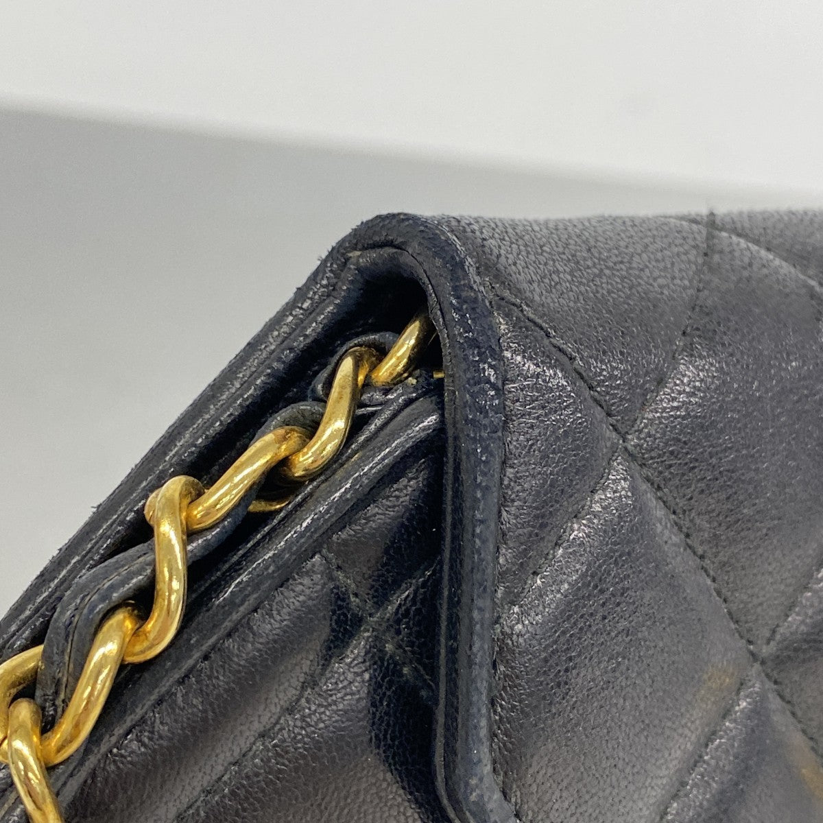 【6gc3158】シャネル ショルダーバッグ マトラッセ チェーンショルダー ラムスキン ブラック ゴールド金具【中古】レディース