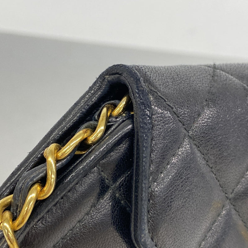 【6gc3158】シャネル ショルダーバッグ マトラッセ チェーンショルダー ラムスキン ブラック ゴールド金具【中古】レディース