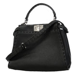 【6gc3168】フェンディ ハンドバッグ セレリア ピーカブー レザー ブラック シルバー金具 2wayバッグ【中古】レディース