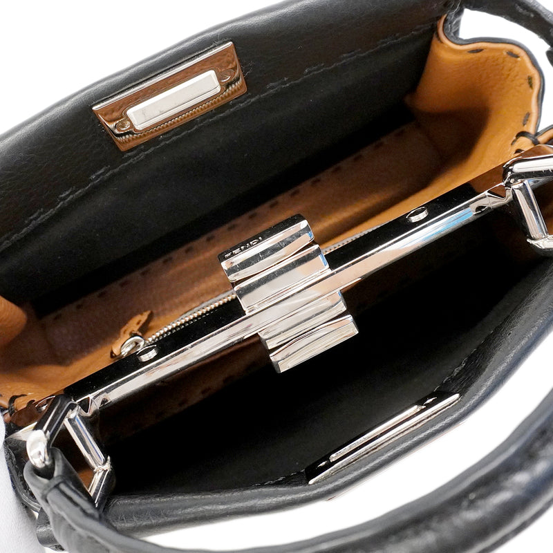 【6gc3168】フェンディ ハンドバッグ セレリア ピーカブー レザー ブラック シルバー金具 2wayバッグ【中古】レディース
