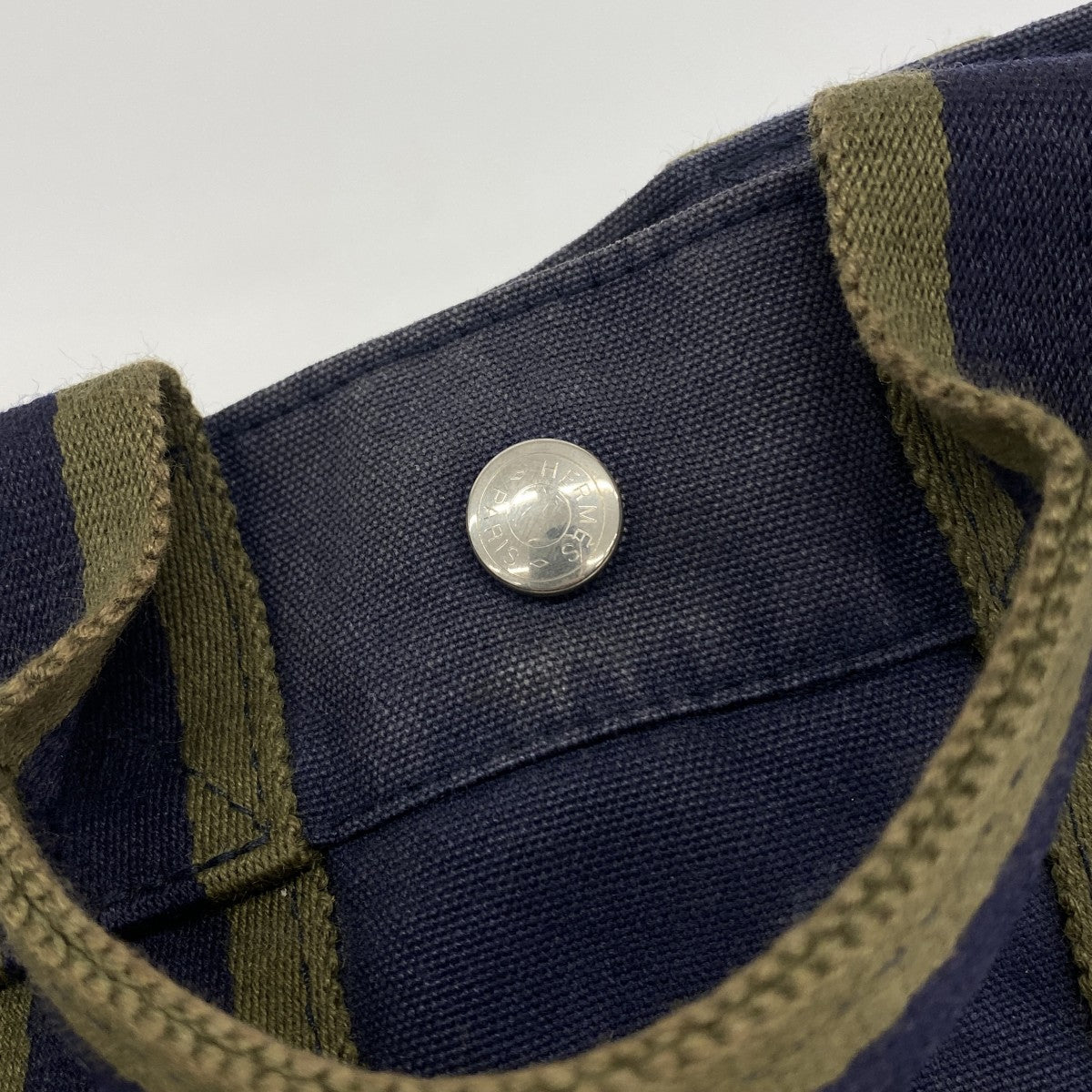 【6gc3170-k】エルメス ハンドバッグ フールトゥPM キャンバス ネイビー シルバー金具【中古】メンズ レディース ユニセックス