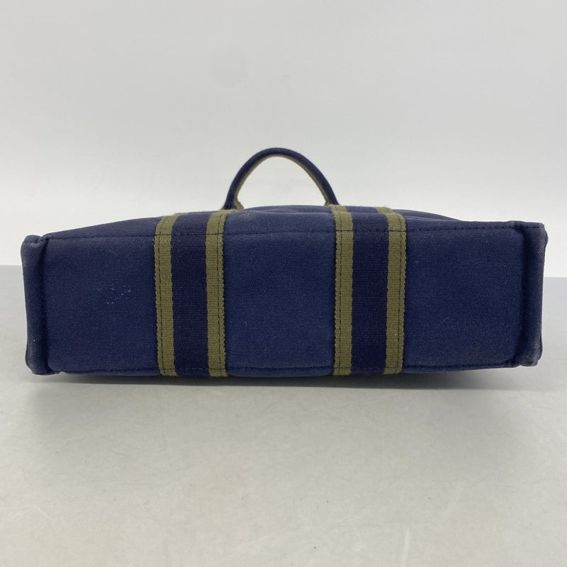 【6gc3170-k】エルメス ハンドバッグ フールトゥPM キャンバス ネイビー シルバー金具【中古】メンズ レディース ユニセックス