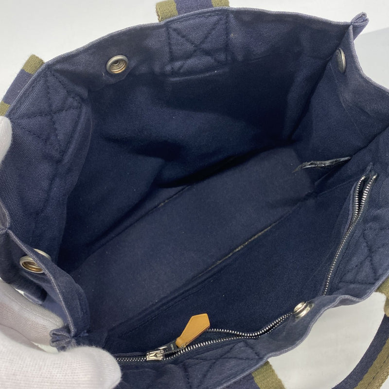【6gc3170-k】エルメス ハンドバッグ フールトゥPM キャンバス ネイビー シルバー金具【中古】メンズ レディース ユニセックス