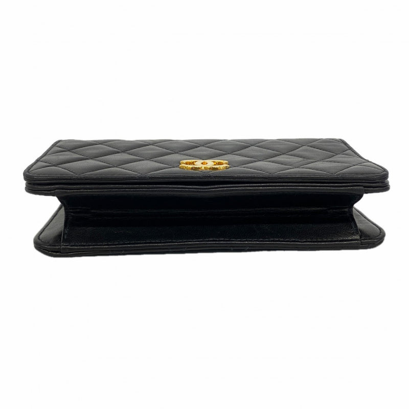 【6gc3171-k】シャネル ショルダーバッグ マトラッセ チェーンショルダー ラムスキン ブラック ゴールド金具【中古】レディース
