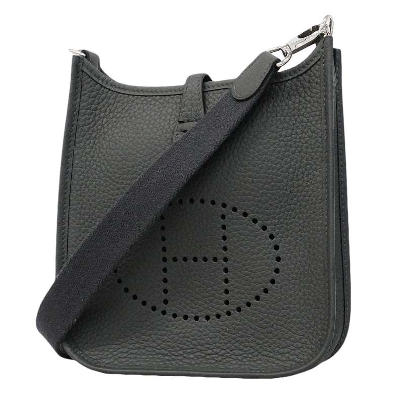 【6gc3180】エルメス ショルダーバッグ エヴリンTPM トリヨンクレマンス カーボン シルバー金具 G刻印【中古】レディース