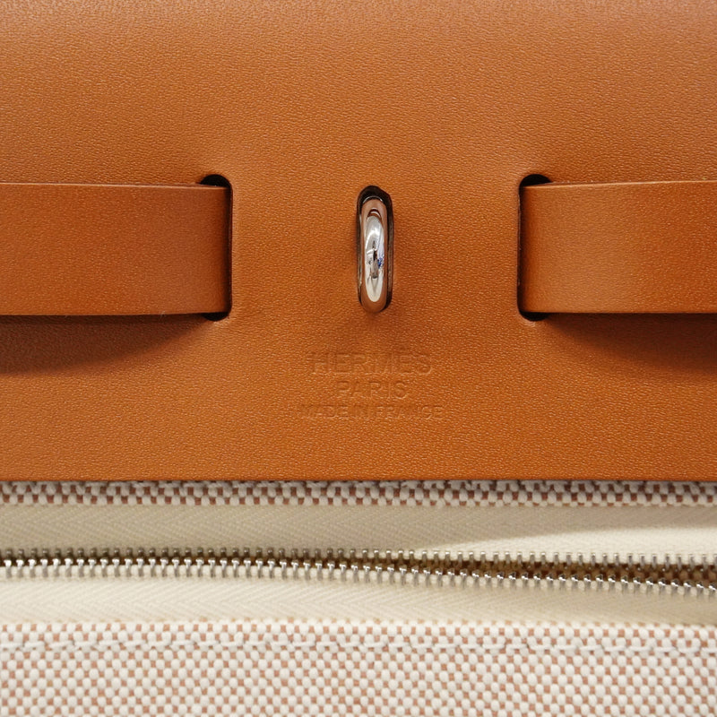 【6gc3181】エルメス ハンドバッグ エールバッグジップPM トワルGM ゴールド シルバー金具 G刻印 2wayバッグ【中古】レディース