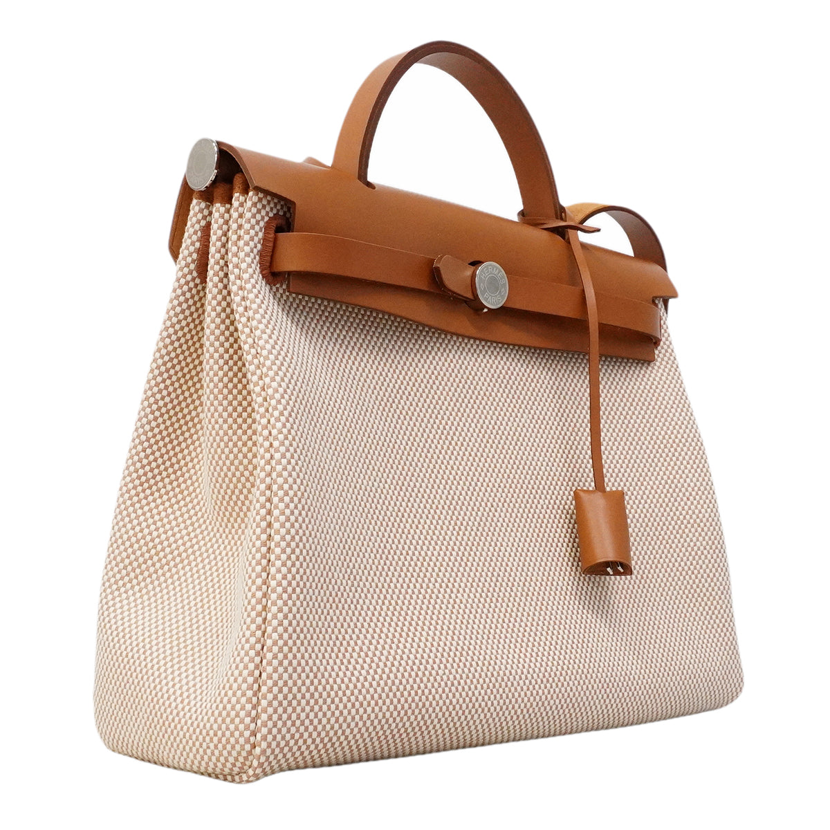 【6gc3181】エルメス ハンドバッグ エールバッグジップPM トワルGM ゴールド シルバー金具 G刻印 2wayバッグ【中古】レディース