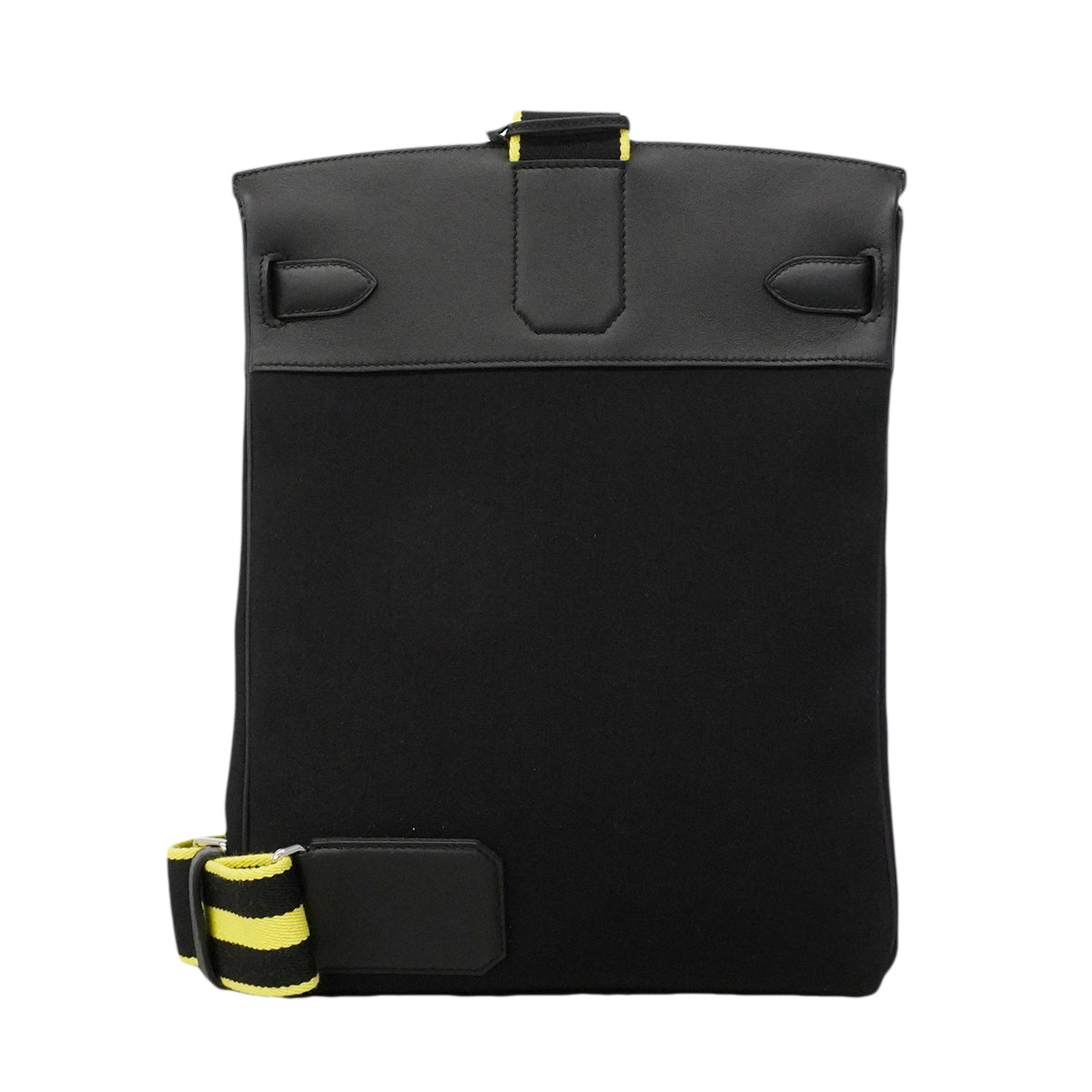 【6gc3186】エルメス ショルダーバッグ アッカドPM トワルオフィシエ スイフト ブラック シルバー金具 W刻印【中古】メンズ