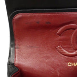 【6gc3187】シャネル ショルダーバッグ マトラッセ Wフラップ Wチェーン ラムスキン ブラック ゴールド金具【中古】レディース