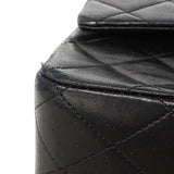 【6gc3187】シャネル ショルダーバッグ マトラッセ Wフラップ Wチェーン ラムスキン ブラック ゴールド金具【中古】レディース