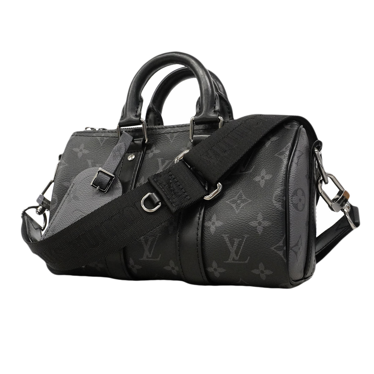 【6gc3188】ルイヴィトン ハンドバッグ モノグラム・エクリプス キーポルバンドリエール 25 M46271 ブラック【中古】メンズ