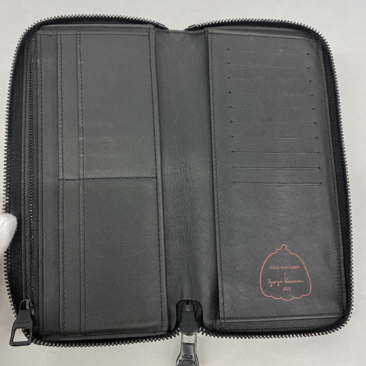【6gc3198-h】ルイヴィトン 長財布 モノグラム・アンプラント ジッピーウォレットヴェルティカル/LV × YK/草間彌生 M81904 ノワール【中古】レディース