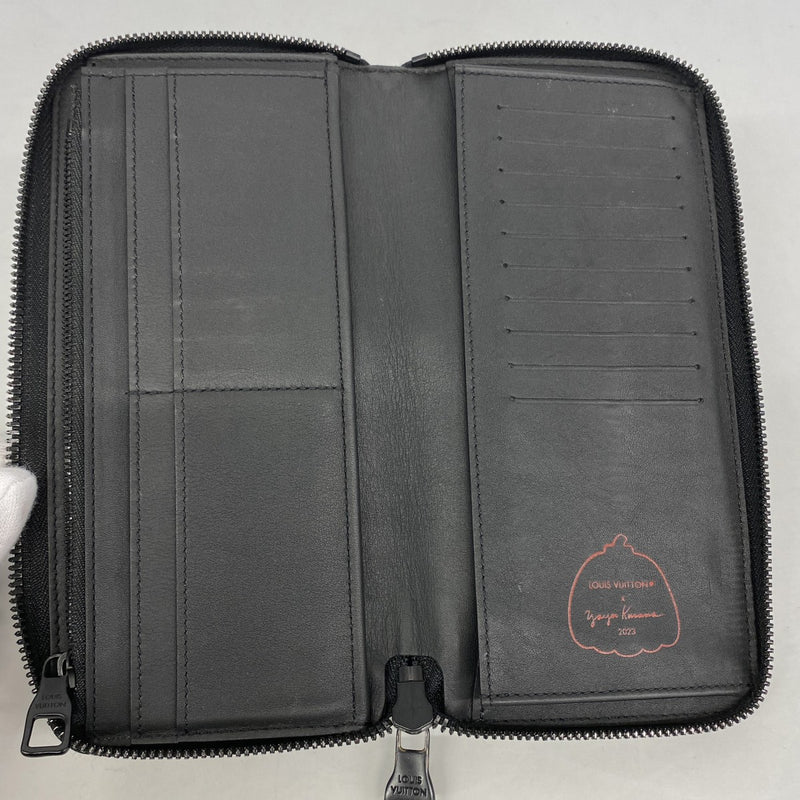 【6gc3198-h】ルイヴィトン 長財布 モノグラム・アンプラント ジッピーウォレットヴェルティカル/LV × YK/草間彌生 M81904 ノワール【中古】レディース