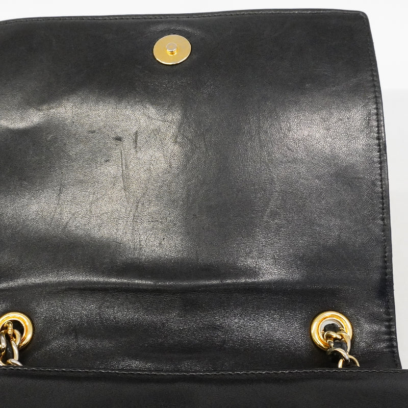 【6gc3204-k】シャネル ショルダーバッグ マトラッセ チェーンショルダー ラムスキン ブラック ゴールド金具【中古】レディース