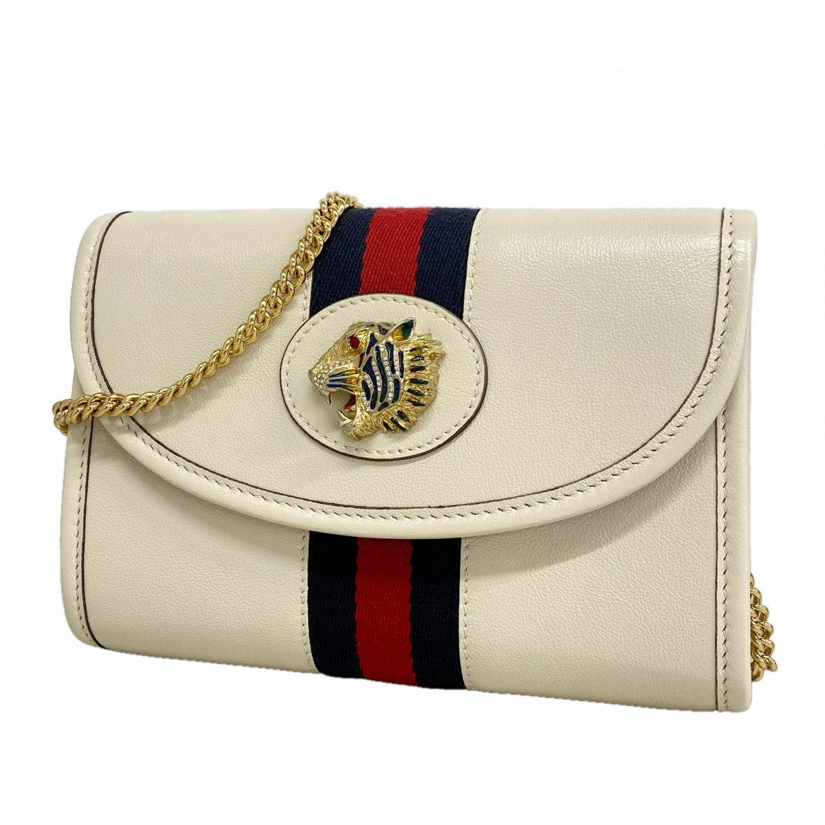 【6gc3215-k】グッチ ショルダーバッグ ラジャ 573797 レザー ホワイト ゴールド金具【中古】レディース