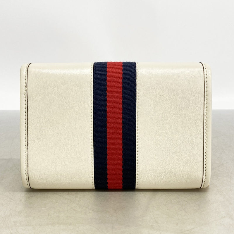 【6gc3215-k】グッチ ショルダーバッグ ラジャ 573797 レザー ホワイト ゴールド金具【中古】レディース