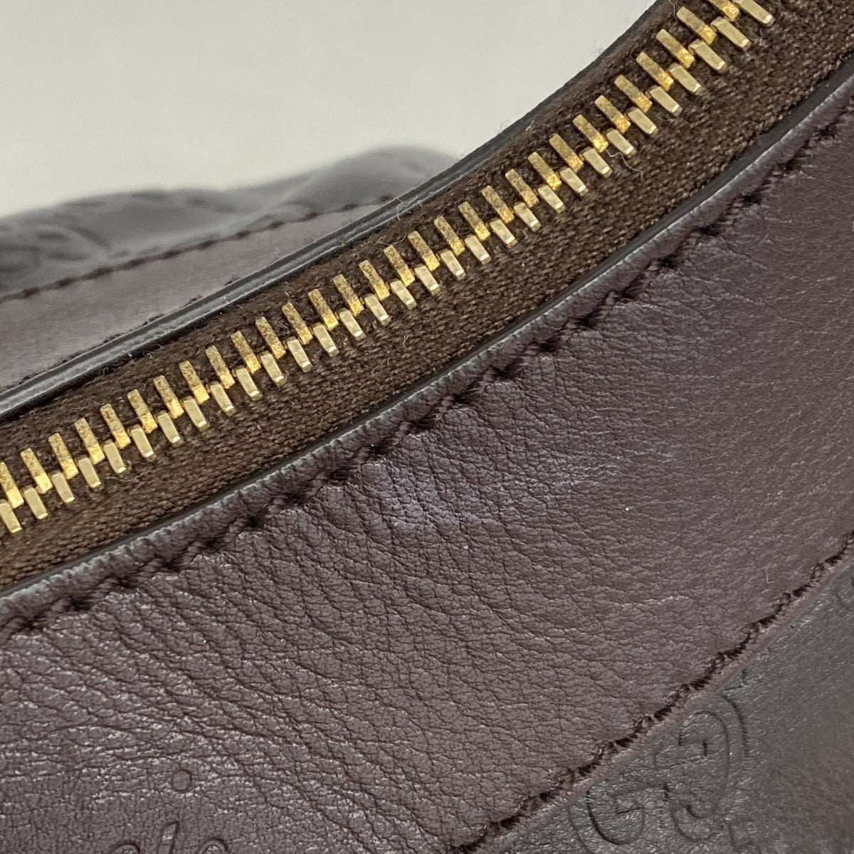 【6gc3216-k】グッチ ハンドバッグ グッチシマ アビー 190525 レザー ダークブラウン シャンパンゴールド金具【中古】レディース