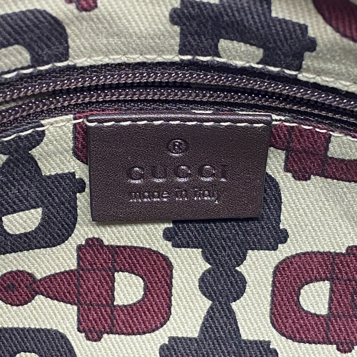 【6gc3216-k】グッチ ハンドバッグ グッチシマ アビー 190525 レザー ダークブラウン シャンパンゴールド金具【中古】レディース