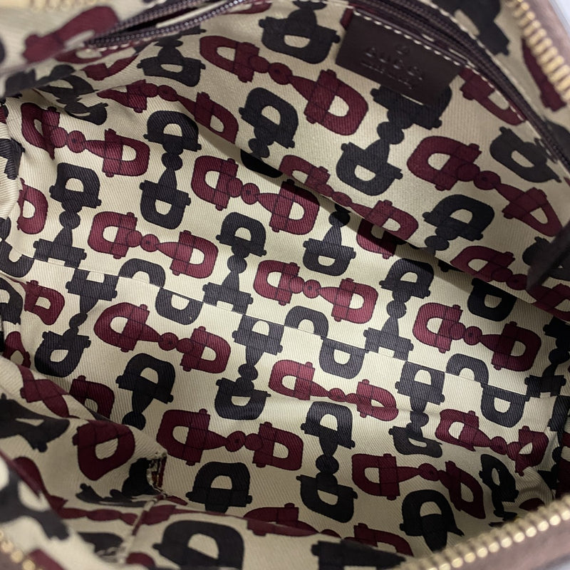 【6gc3216-k】グッチ ハンドバッグ グッチシマ アビー 190525 レザー ダークブラウン シャンパンゴールド金具【中古】レディース