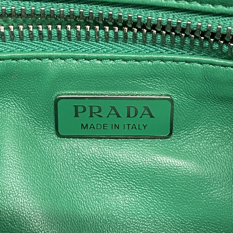 【6gc3218-k】プラダ ハンドバッグ ムーン レザー グリーン シルバー金具 2wayバッグ【中古】レディース