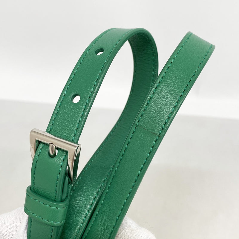 【6gc3218-k】プラダ ハンドバッグ ムーン レザー グリーン シルバー金具 2wayバッグ【中古】レディース