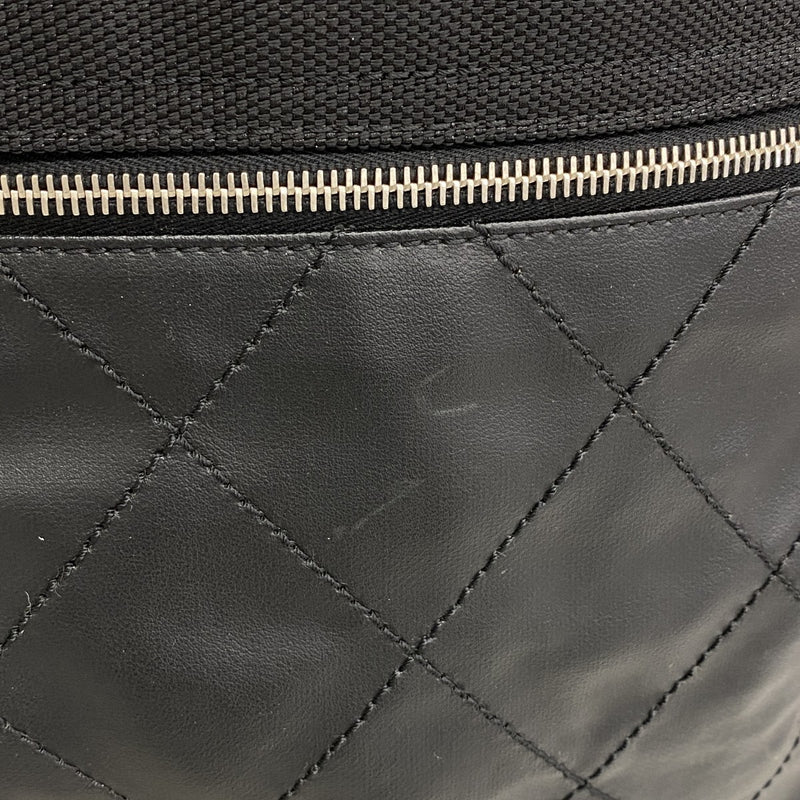 【6gc3219-k】シャネル トートバッグ パリビアリッツ レザー ブラック シルバー金具【中古】レディース