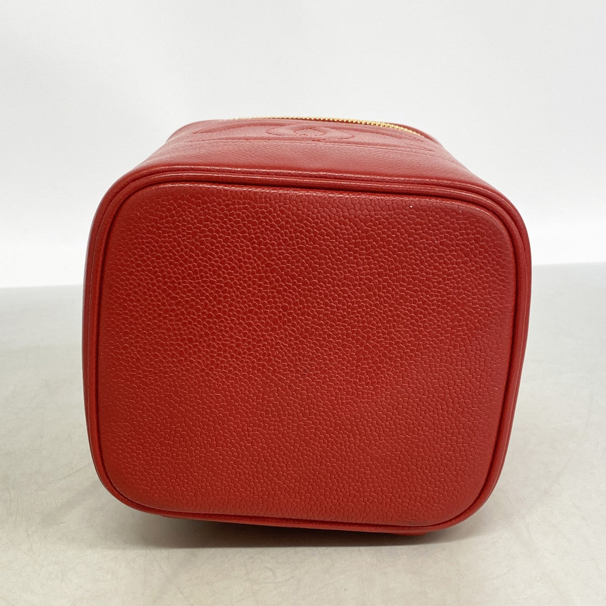 【6gc3223-k】シャネル バニティバッグ キャビアスキン レッド ゴールド金具【中古】レディース