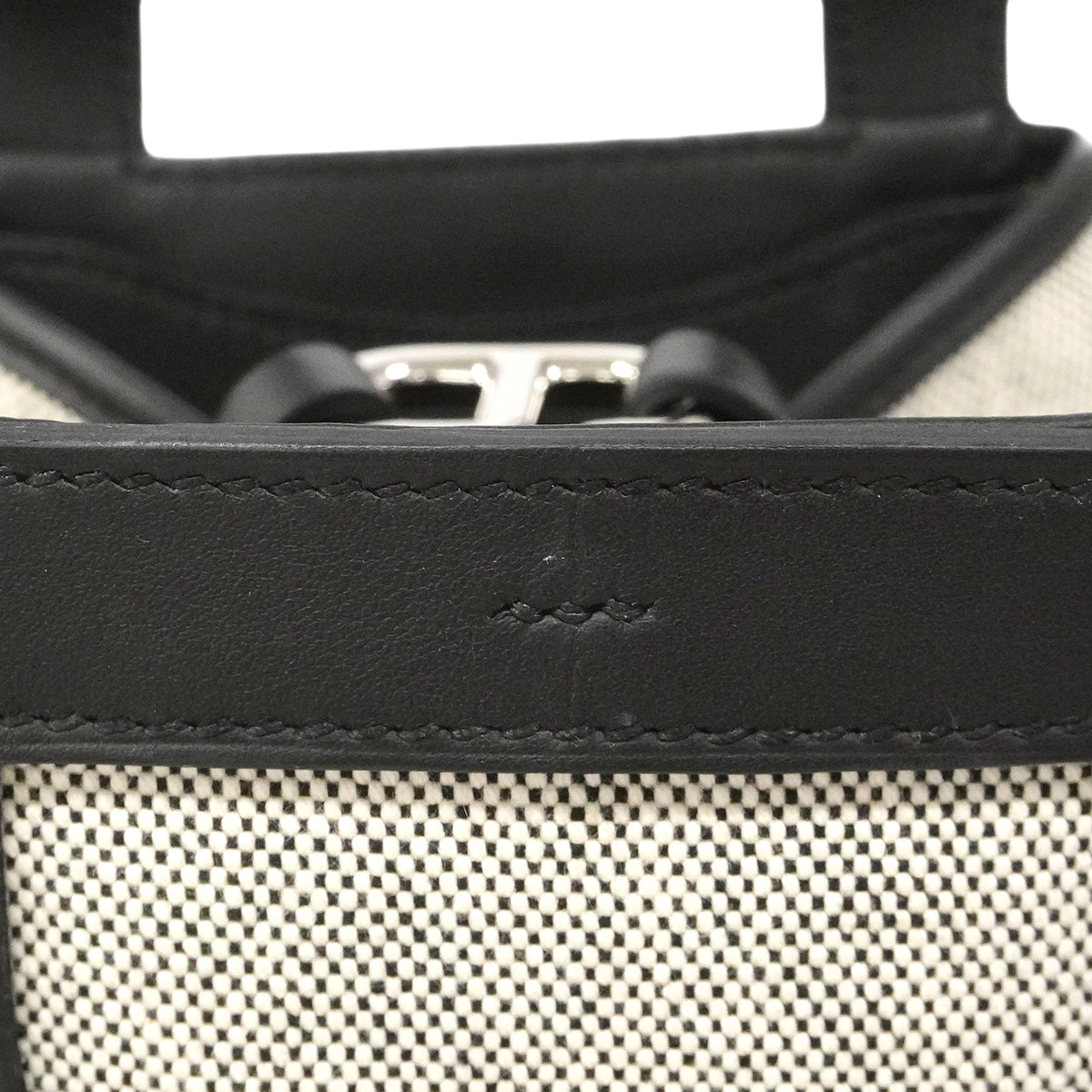 【6gc3224】エルメス ハンドバッグ インザムープ18 トワルアッシュ スイフト ブラック シルバー金具 W刻印【中古】レディース