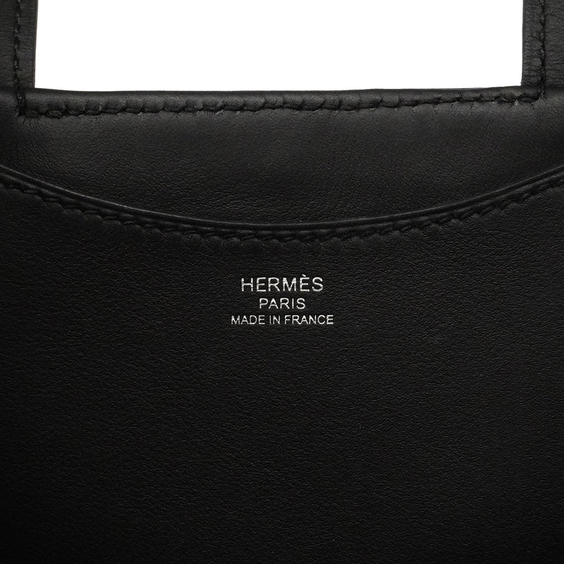 【6gc3224】エルメス ハンドバッグ インザムープ18 トワルアッシュ スイフト ブラック シルバー金具 W刻印【中古】レディース