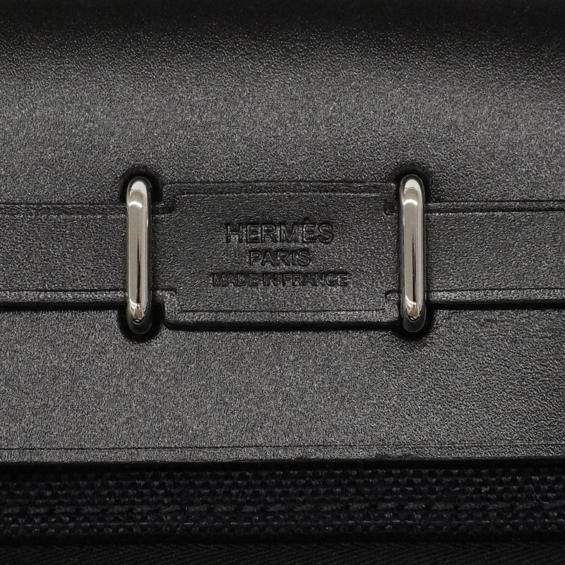 【6gc3225】エルメス ショルダーバッグ エールバッグジップミニ トワルミリタリー ブラック シルバー金具 G刻印【中古】レディース