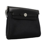 【6gc3225】エルメス ショルダーバッグ エールバッグジップミニ トワルミリタリー ブラック シルバー金具 G刻印【中古】レディース