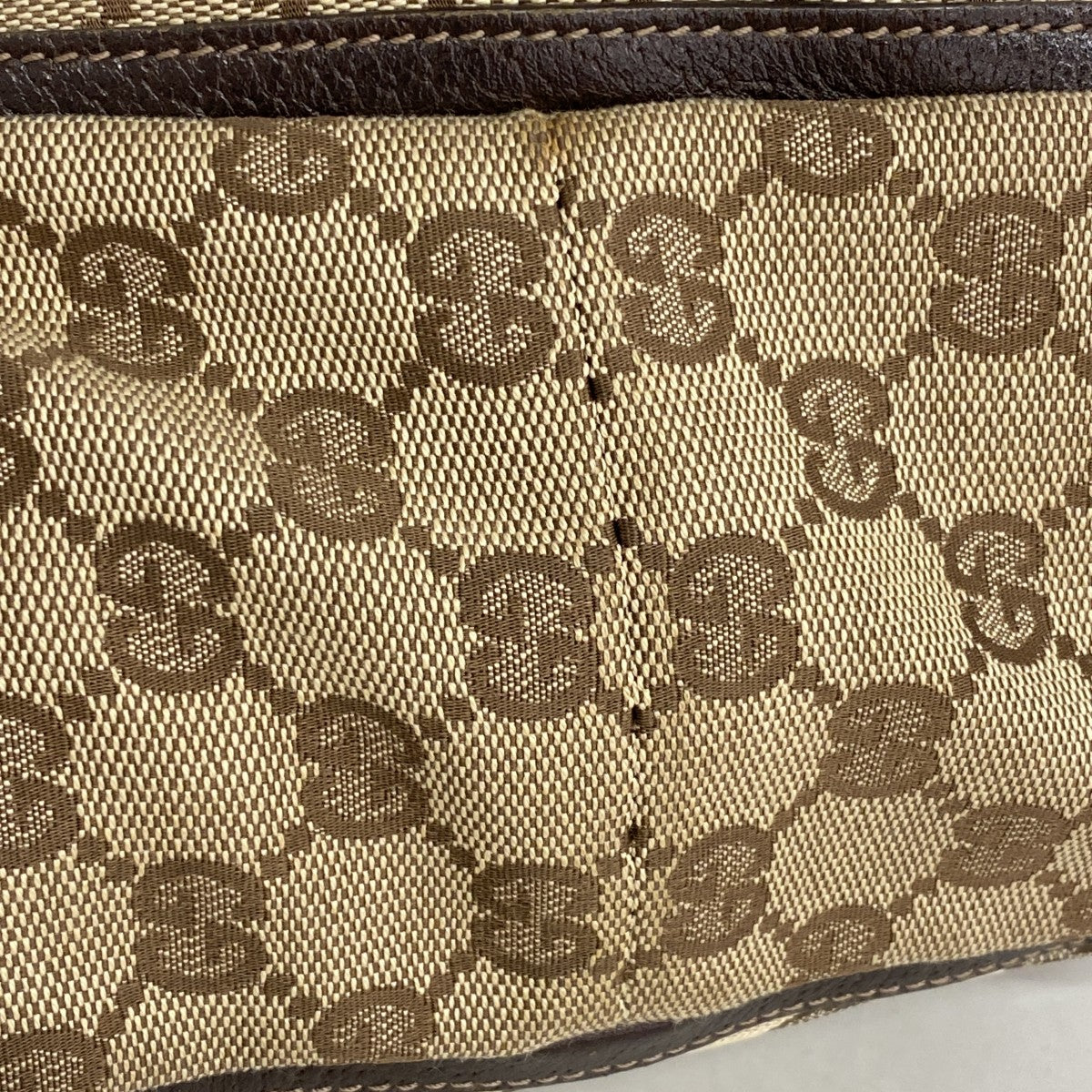【6gc3233-k】グッチ トートバッグ GGキャンバス 130739 キャンバス ブラウン ゴールド金具【中古】レディース