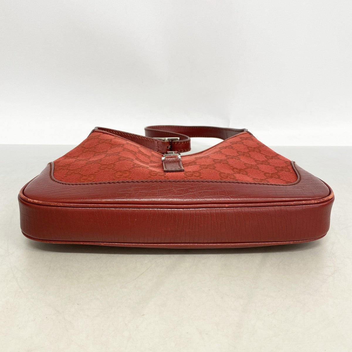 【6gc3234-k】グッチ ハンドバッグ GGキャンバス/ジャッキー 01147 キャンバス レッド シルバー金具【中古】レディース