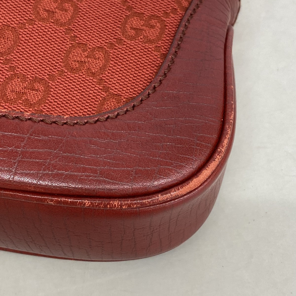 【6gc3234-k】グッチ ハンドバッグ GGキャンバス/ジャッキー 01147 キャンバス レッド シルバー金具【中古】レディース
