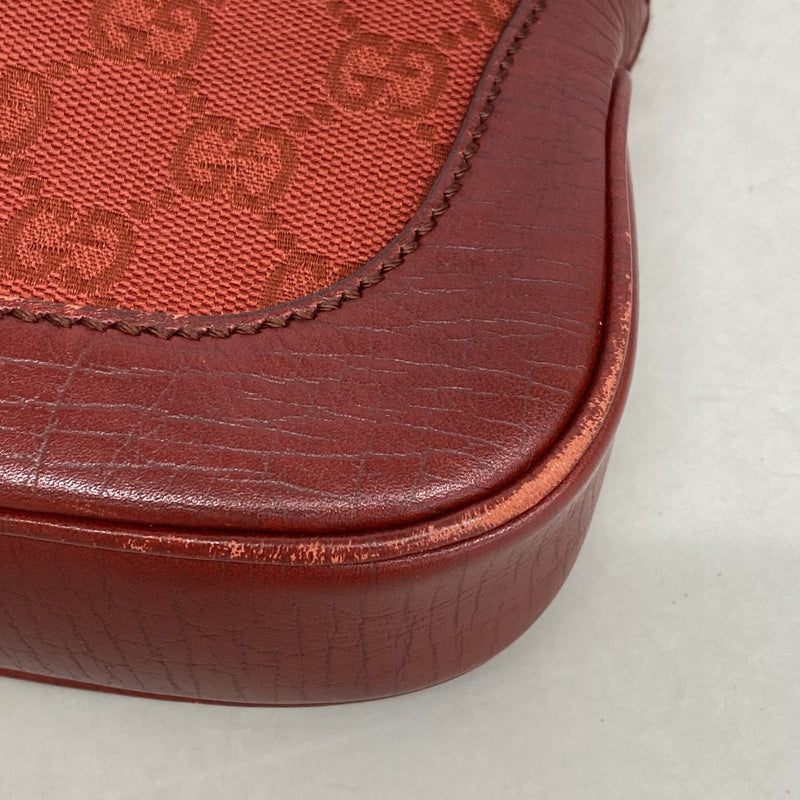 【6gc3234-k】グッチ ハンドバッグ GGキャンバス/ジャッキー 01147 キャンバス レッド シルバー金具【中古】レディース