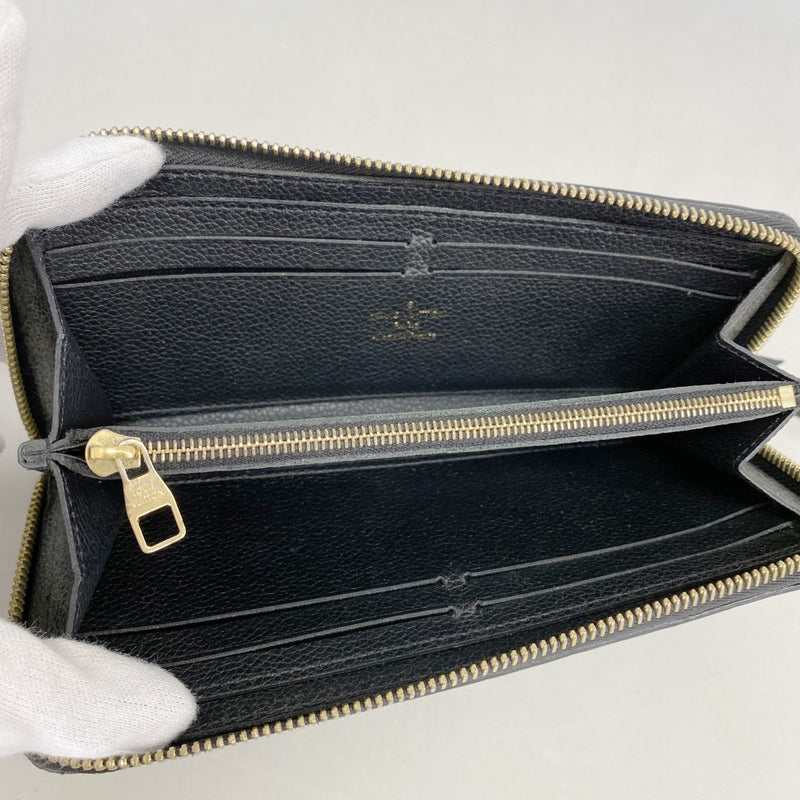 【6gc3240-k】ルイヴィトン 長財布 モノグラム・アンプラント ポルトフォイユ クレマンス M60171 ノワール【中古】レディース