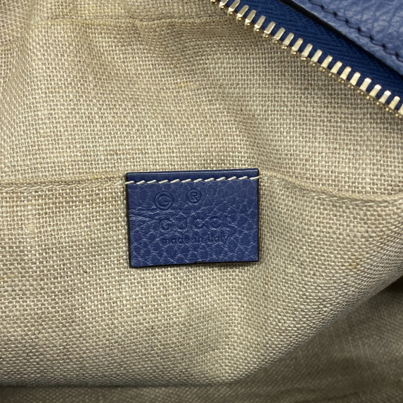 【6gc3245-k】グッチ ショルダーバッグ GGキャンバス 449413 キャンバス ブラウン ブルー シャンパンゴールド金具【中古】レディース