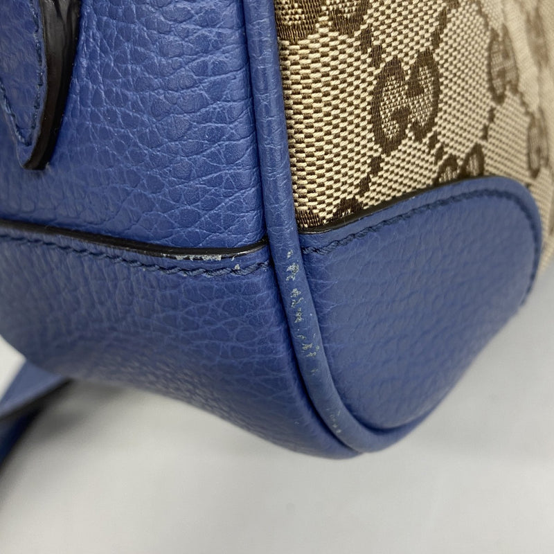 【6gc3245-k】グッチ ショルダーバッグ GGキャンバス 449413 キャンバス ブラウン ブルー シャンパンゴールド金具【中古】レディース
