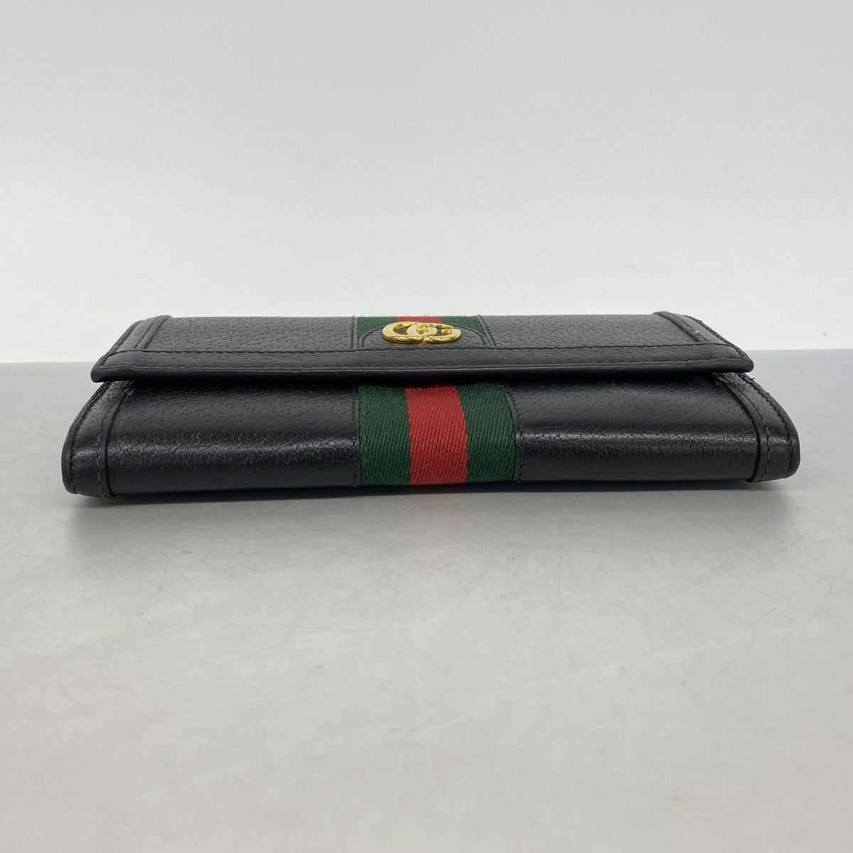 【6gc3246-k】グッチ 長財布 オフィディア 523153 レザー ブラック ゴールド金具【中古】レディース