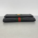 【6gc3246-k】グッチ 長財布 オフィディア 523153 レザー ブラック ゴールド金具【中古】レディース