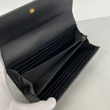 【6gc3246-k】グッチ 長財布 オフィディア 523153 レザー ブラック ゴールド金具【中古】レディース