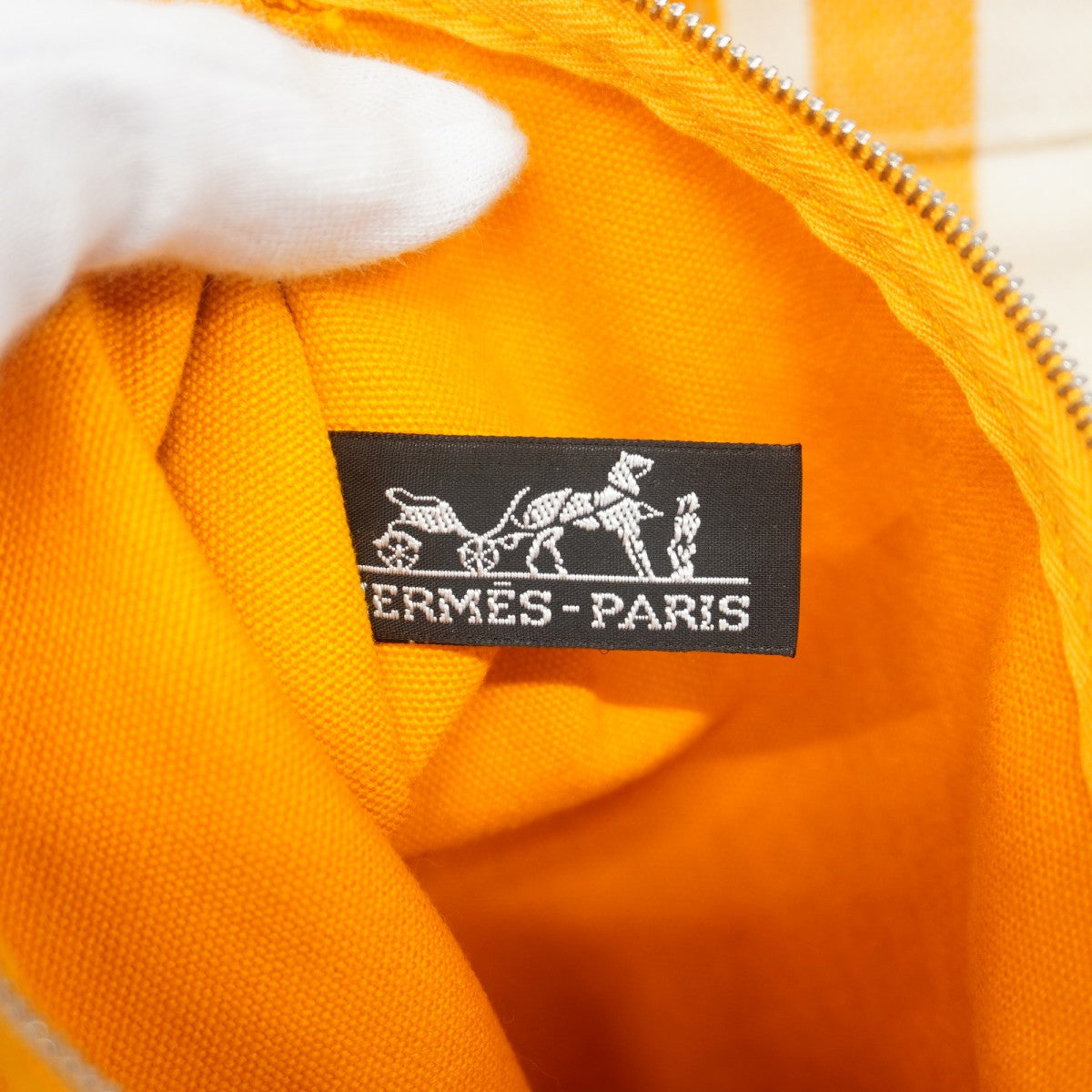 【6gc3272-k】エルメス ハンドバッグ カンヌPM キャンバス オレンジ シルバー金具【中古】レディース