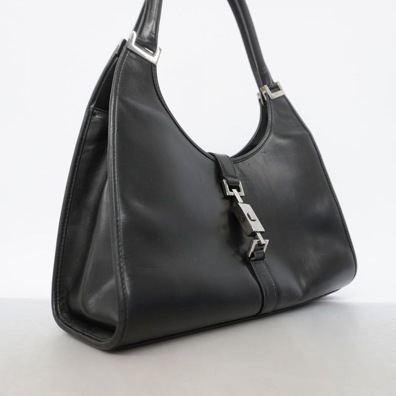 【6gc3273-k】グッチ ハンドバッグ ジャッキー 002 1067 レザー ブラック シルバー金具【中古】レディース