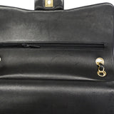 【6gc3276-h】シャネル ショルダーバッグ デカマトラッセ Wフラップ Wチェーン ラムスキン ブラック ゴールド金具【中古】レディース