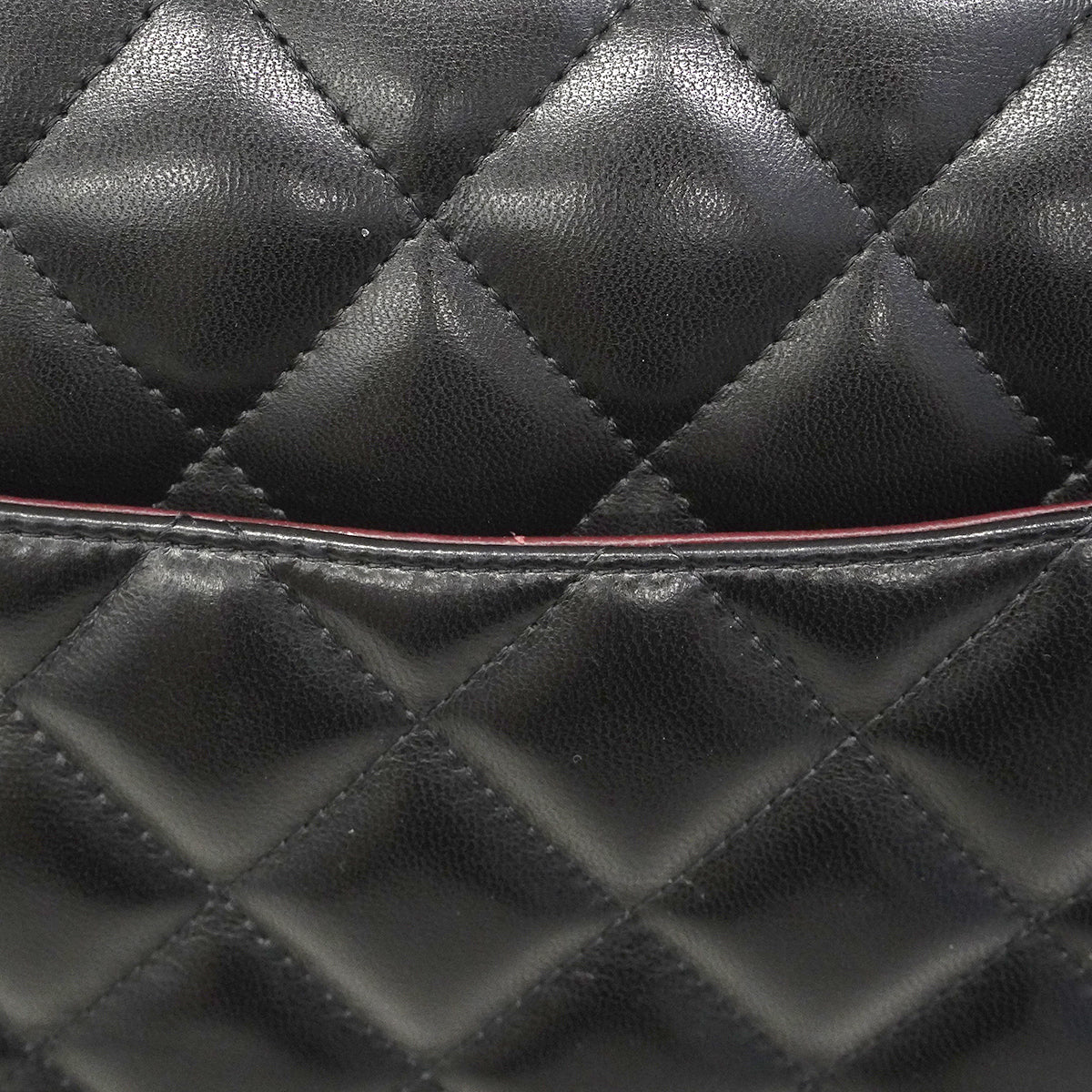 【6gc3276-h】シャネル ショルダーバッグ デカマトラッセ Wフラップ Wチェーン ラムスキン ブラック ゴールド金具【中古】レディース