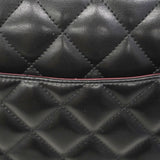 【6gc3276-h】シャネル ショルダーバッグ デカマトラッセ Wフラップ Wチェーン ラムスキン ブラック ゴールド金具【中古】レディース