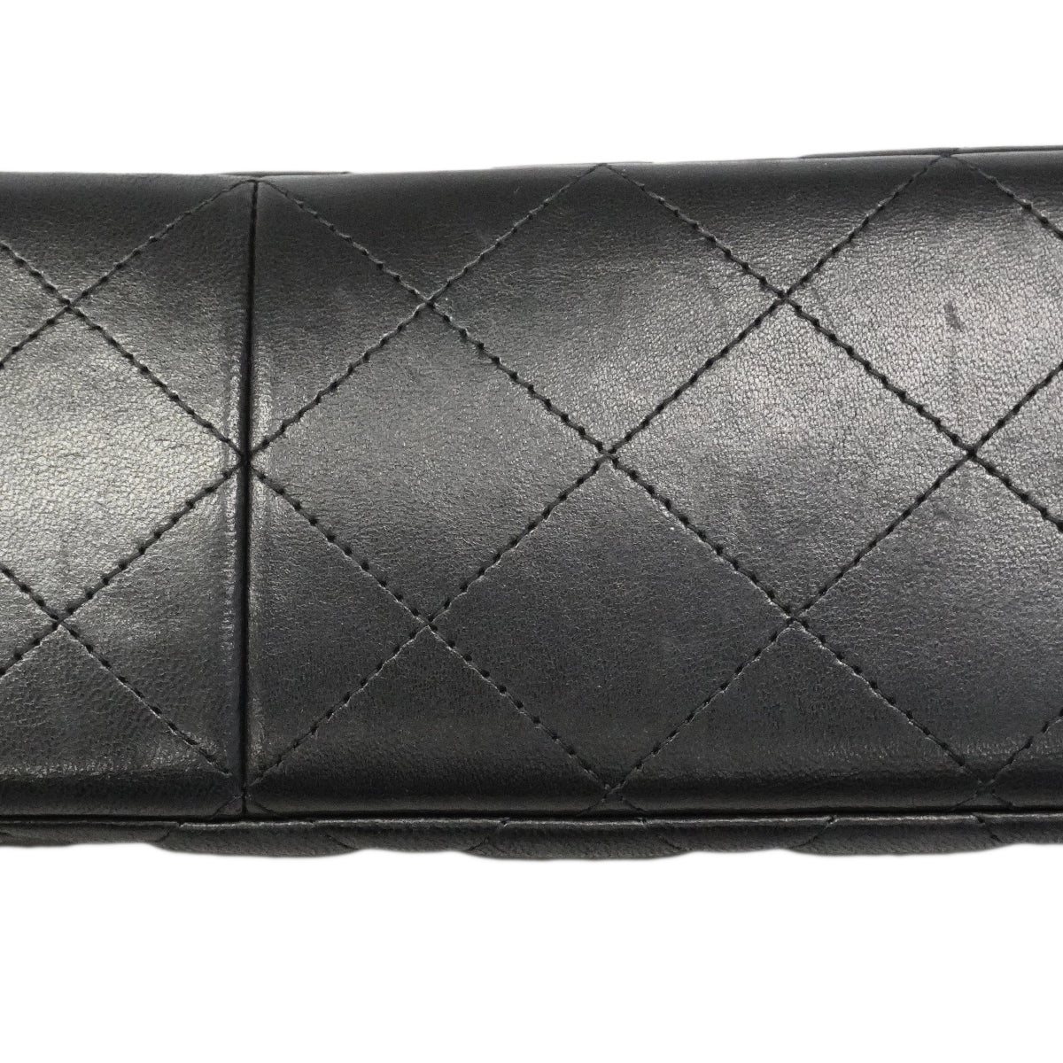 【6gc3276-h】シャネル ショルダーバッグ デカマトラッセ Wフラップ Wチェーン ラムスキン ブラック ゴールド金具【中古】レディース