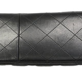 【6gc3276-h】シャネル ショルダーバッグ デカマトラッセ Wフラップ Wチェーン ラムスキン ブラック ゴールド金具【中古】レディース