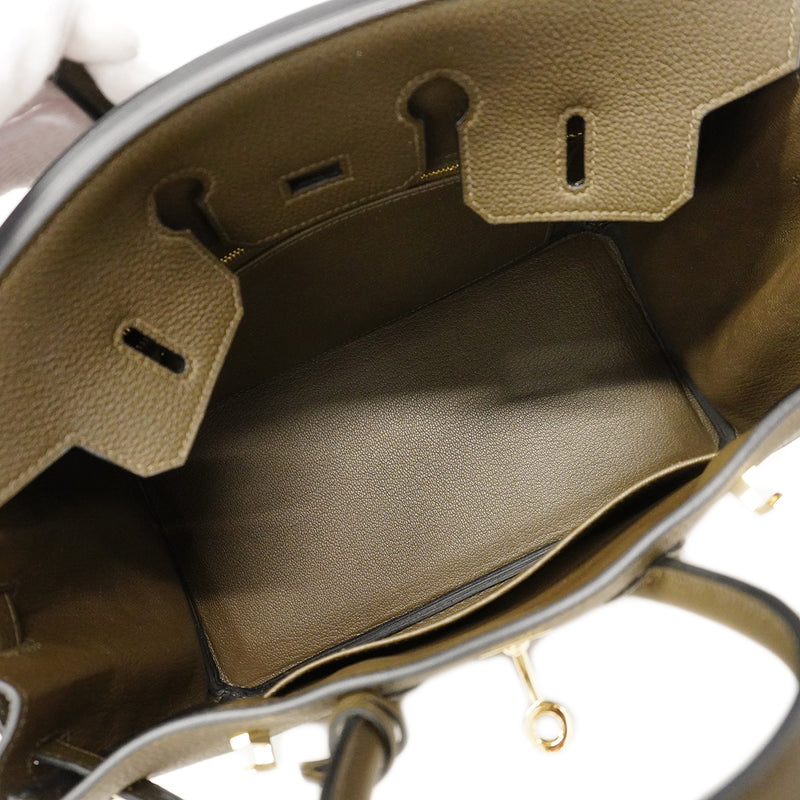 【6gc3278-g】エルメス ハンドバッグ バーキン25 トゴ ヴェールマキ シャンパンゴールド金具 G刻印【中古】レディース